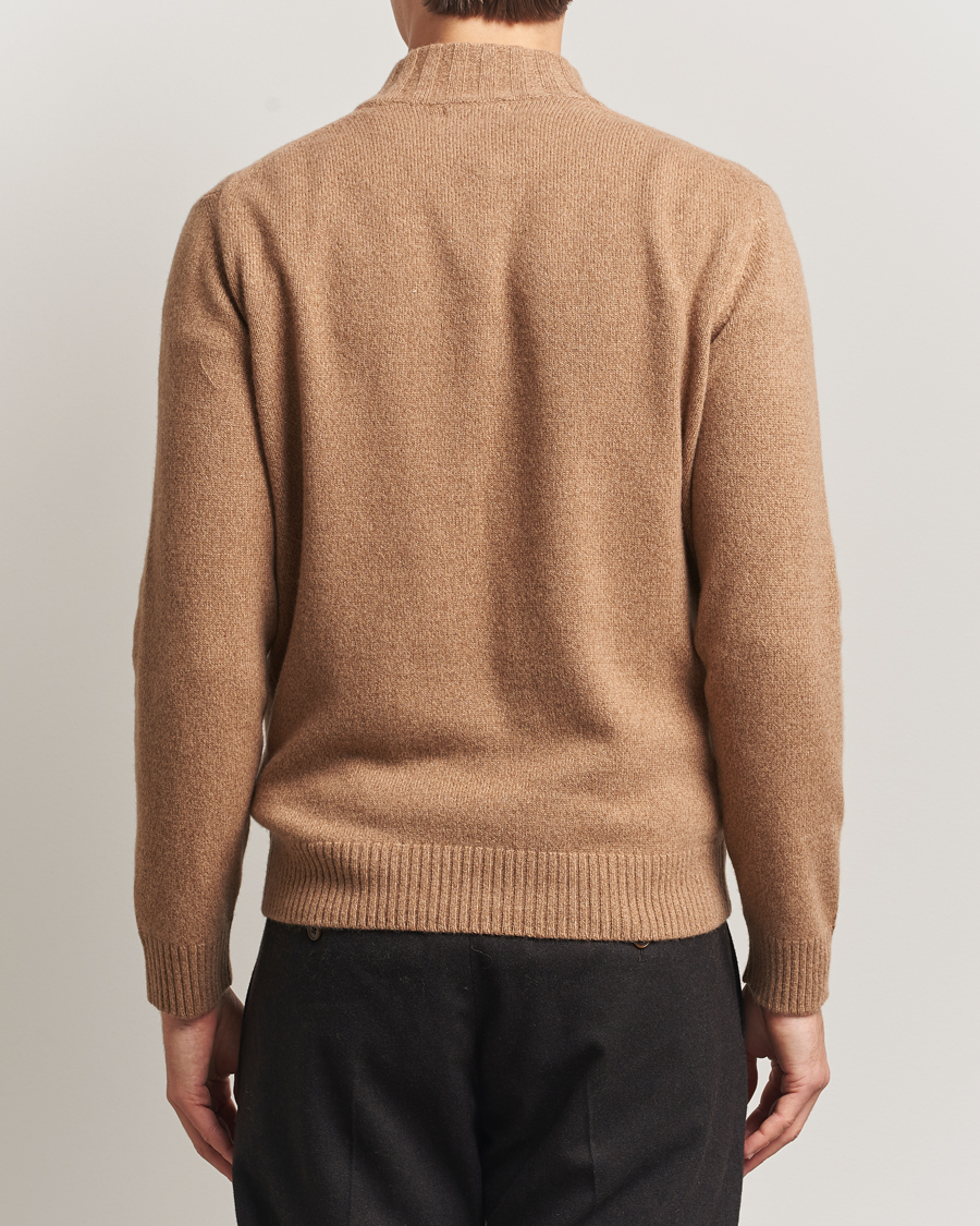 Herren | Pullover | Oscar Jacobson | Paul Wool/Cashmere Half-Zip Beige