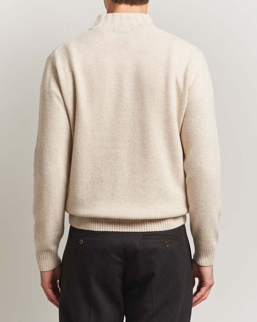 Herren | Pullover | Oscar Jacobson | Paul Wool/Cashmere Half-Zip Creme