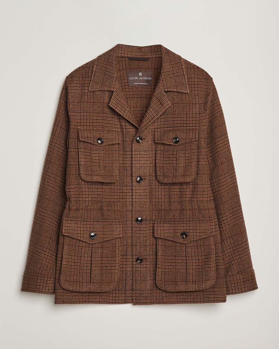 Herren | Jacken | Oscar Jacobson | Sirolo Checked Shirt Jacket Brown