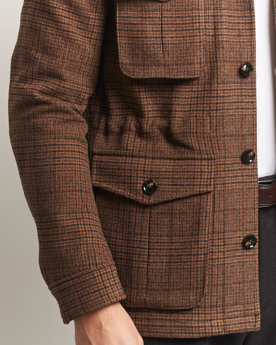 Herren | Jacken | Oscar Jacobson | Sirolo Checked Shirt Jacket Brown