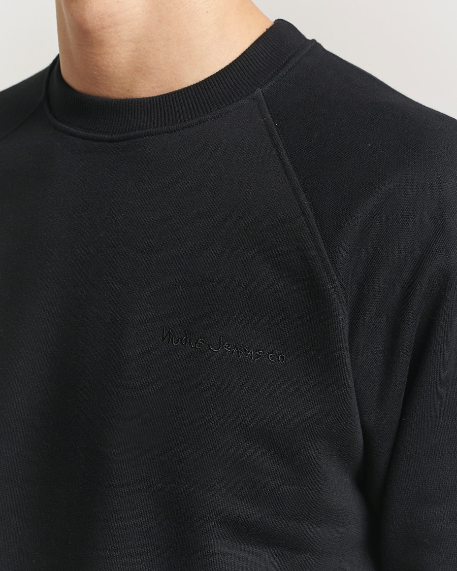 Herren | Pullover | Nudie Jeans | Palle Logo Crew Neck Sweatshirt Black