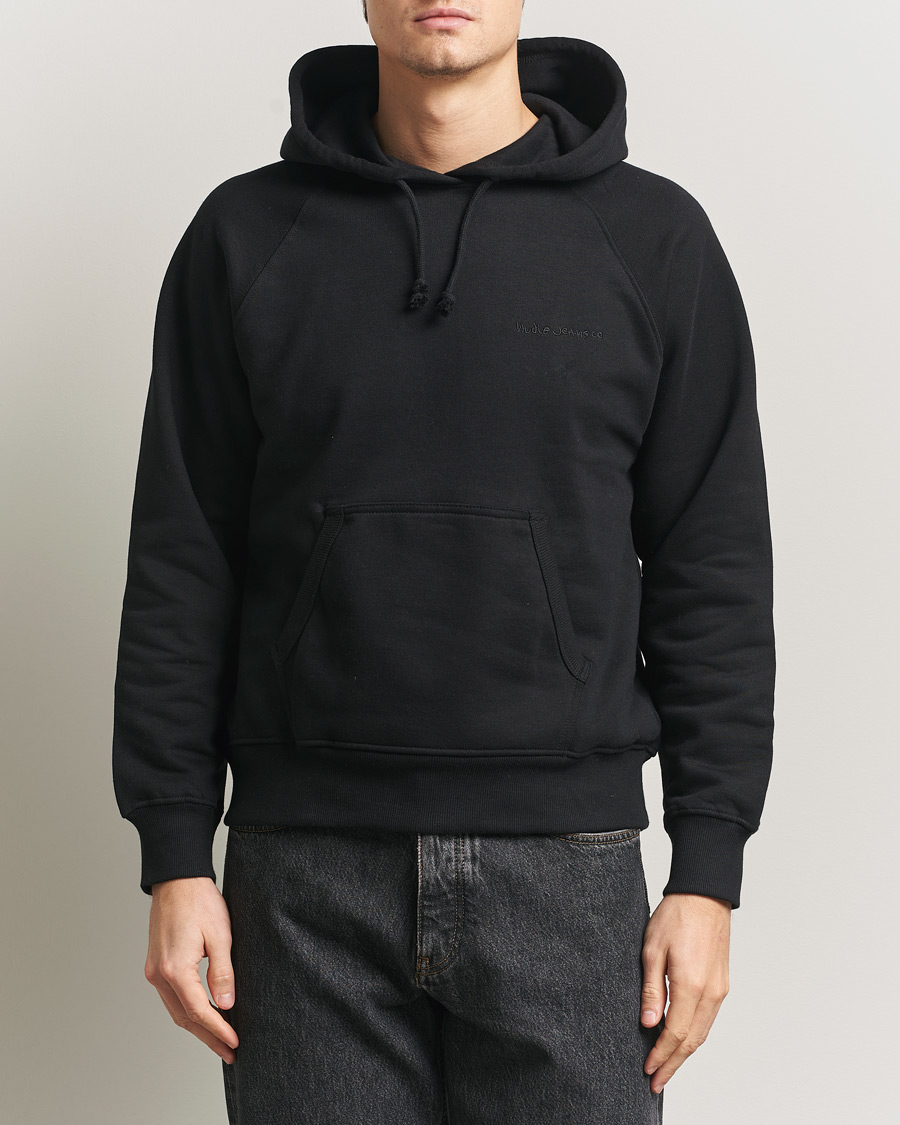 Herren | Pullover | Nudie Jeans | Gunde Logo Hoodie Black