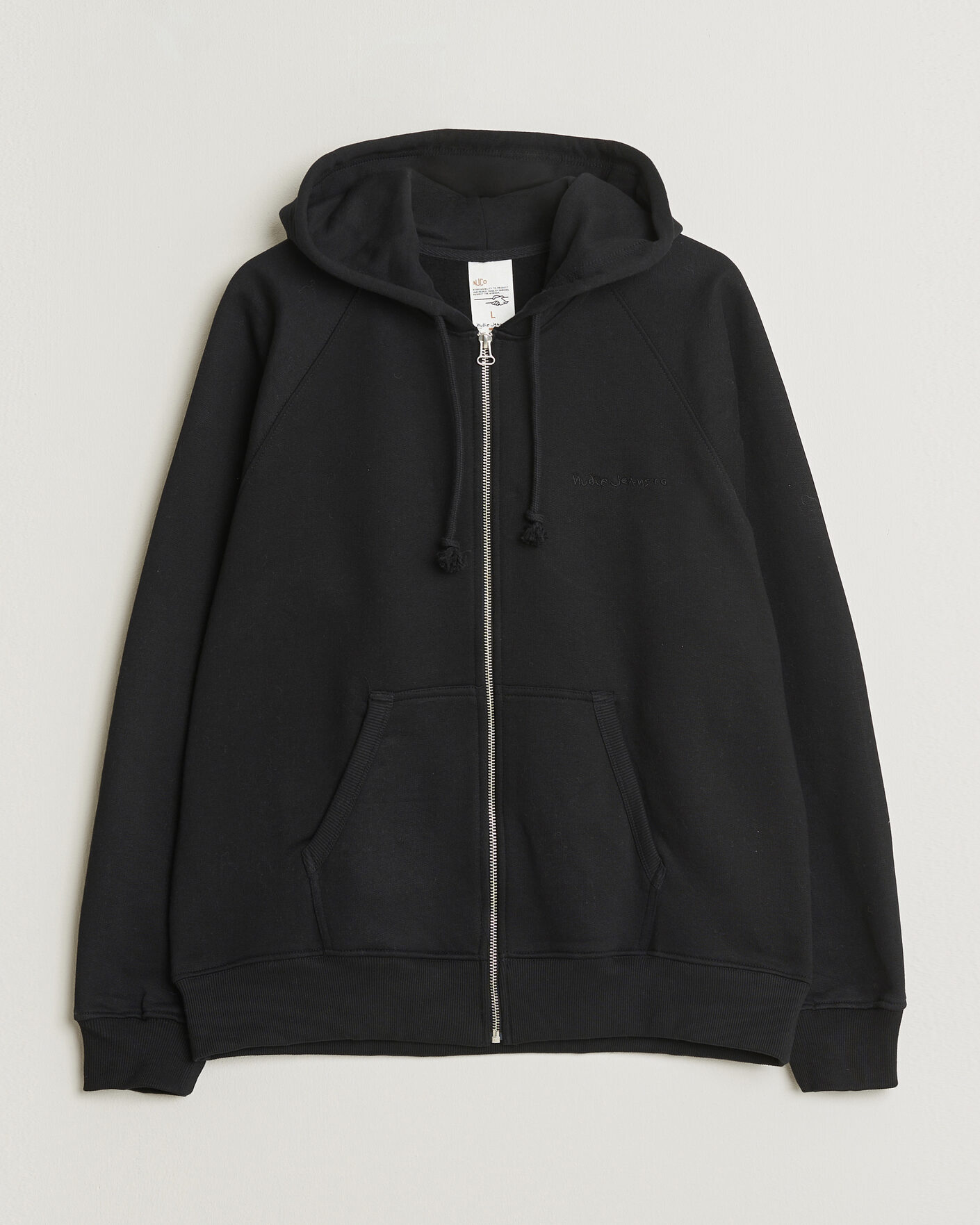 Herren | Pullover | Nudie Jeans | Gunde Logo Full Zip Hoodie Black