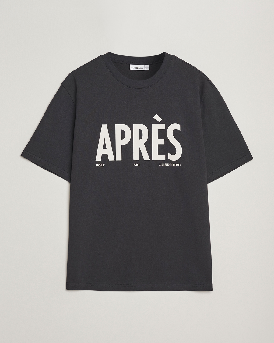 Herren | T-Shirts | J.Lindeberg | Hale Printed Crew Neck T-Shirt Black