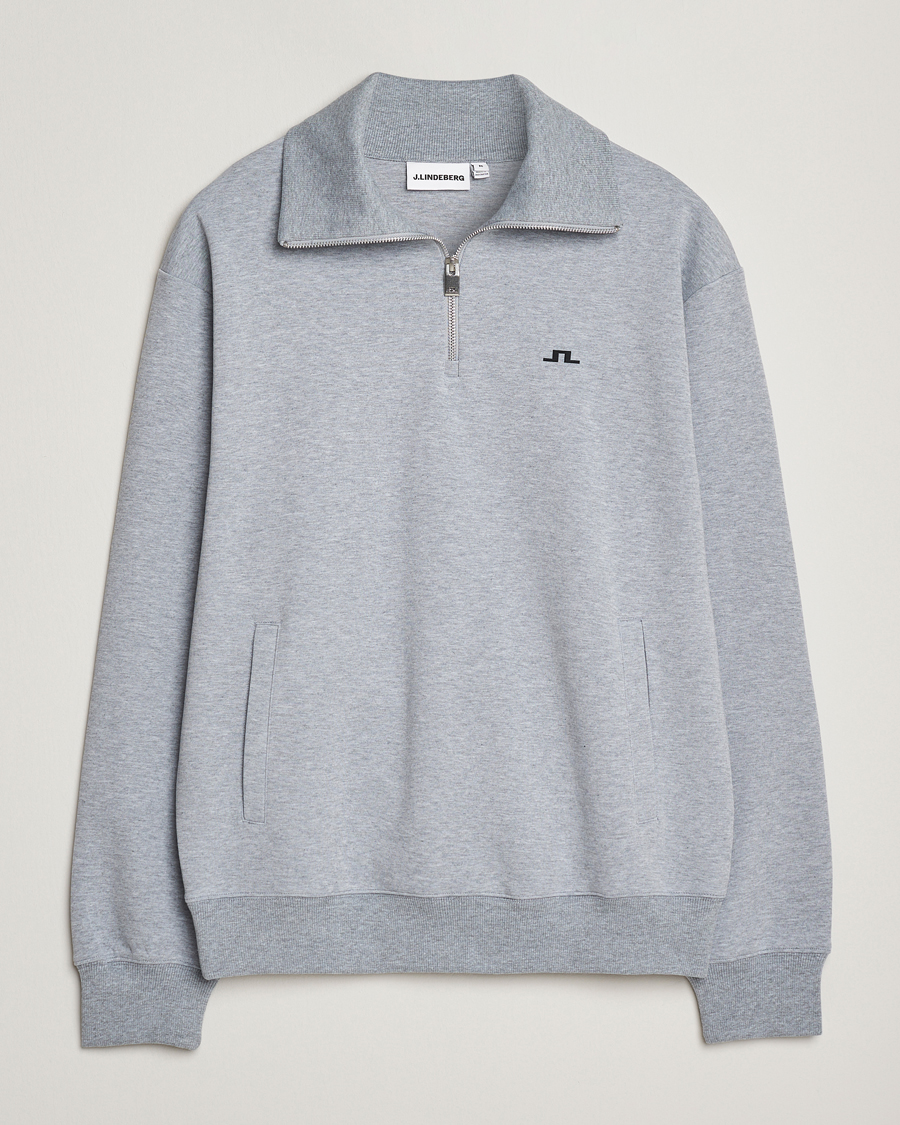 Herren | Pullover | J.Lindeberg | Callan Jersey Half Zip Medium Grey Melange