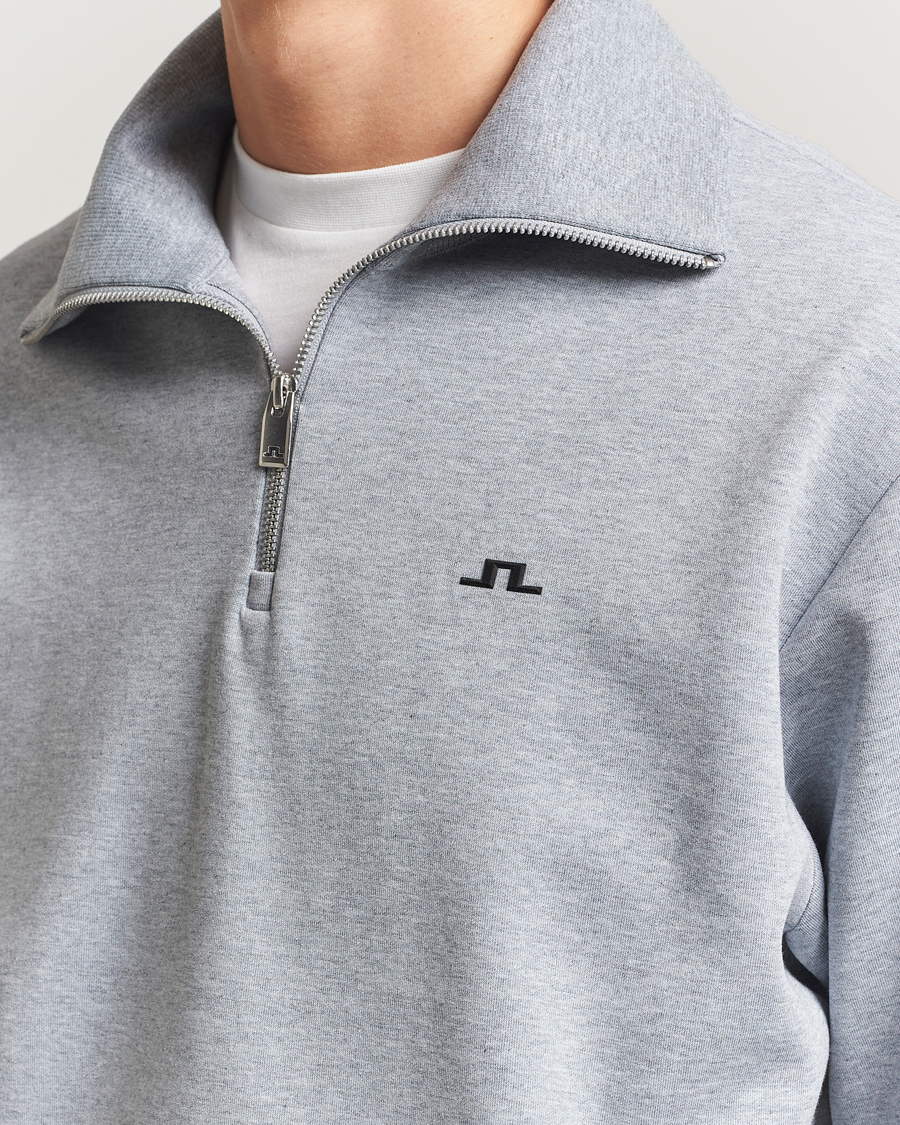 Herren | Pullover | J.Lindeberg | Callan Jersey Half Zip Medium Grey Melange