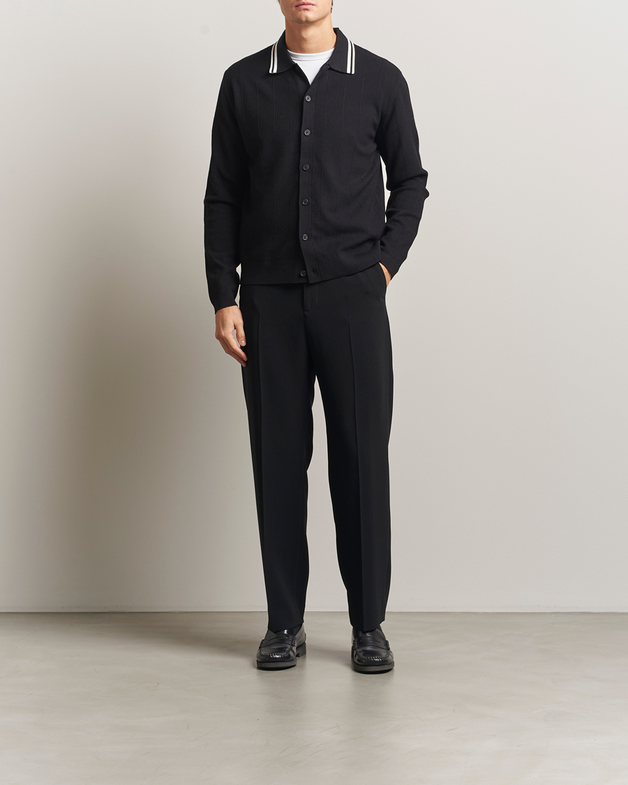 Herren | Pullover | J.Lindeberg | Willem Structured Cardigan Black