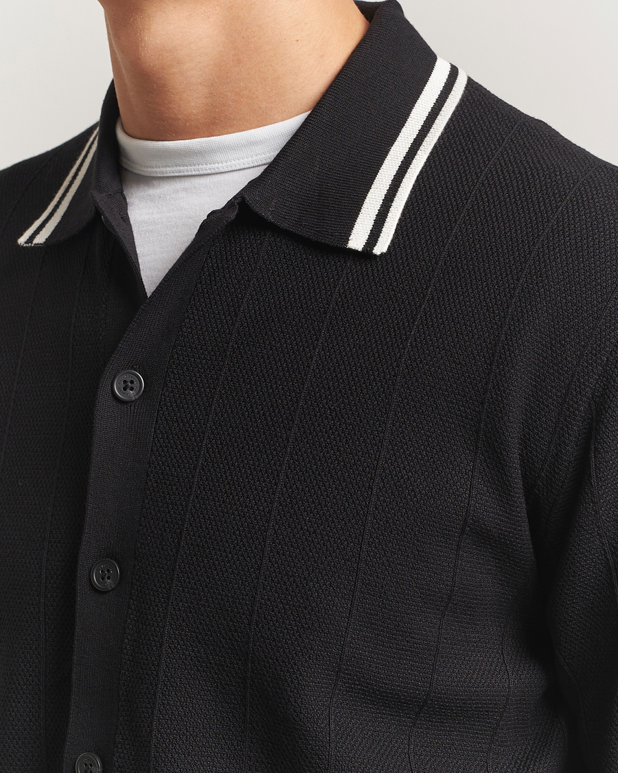 Herren | Pullover | J.Lindeberg | Willem Structured Cardigan Black
