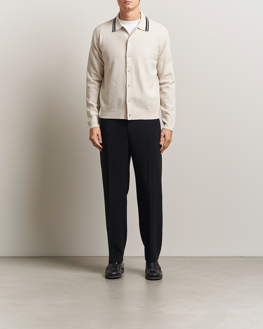 Herren | Pullover | J.Lindeberg | Willem Structured Cardigan Moonbeam