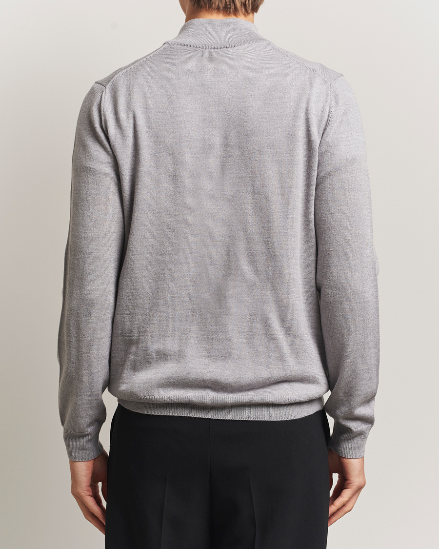 Herren | Pullover | J.Lindeberg | Kiyan Merino Half Zip Medium Grey Melange