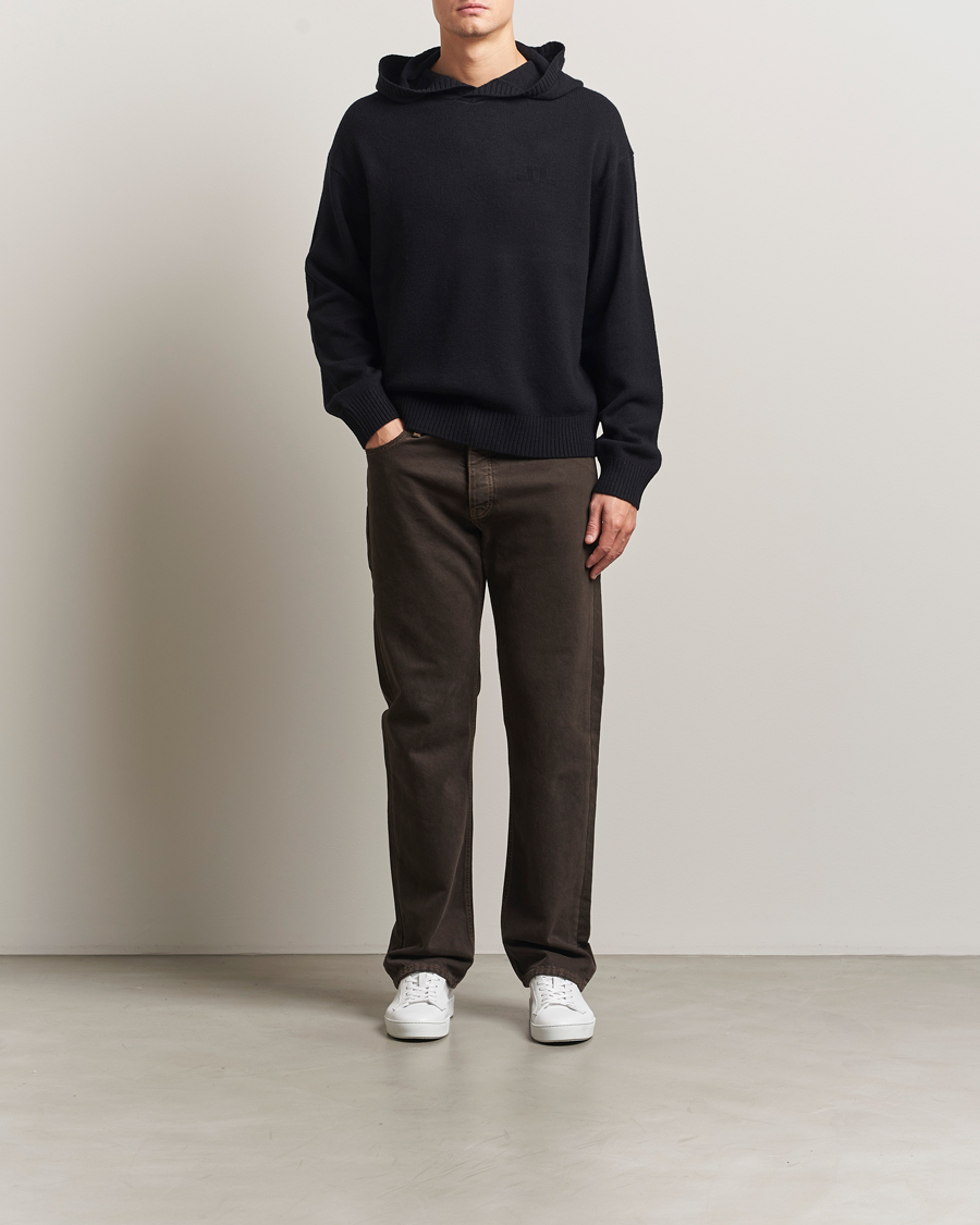 Herren | Pullover | J.Lindeberg | Edward Wool Knitted Hoodie Black