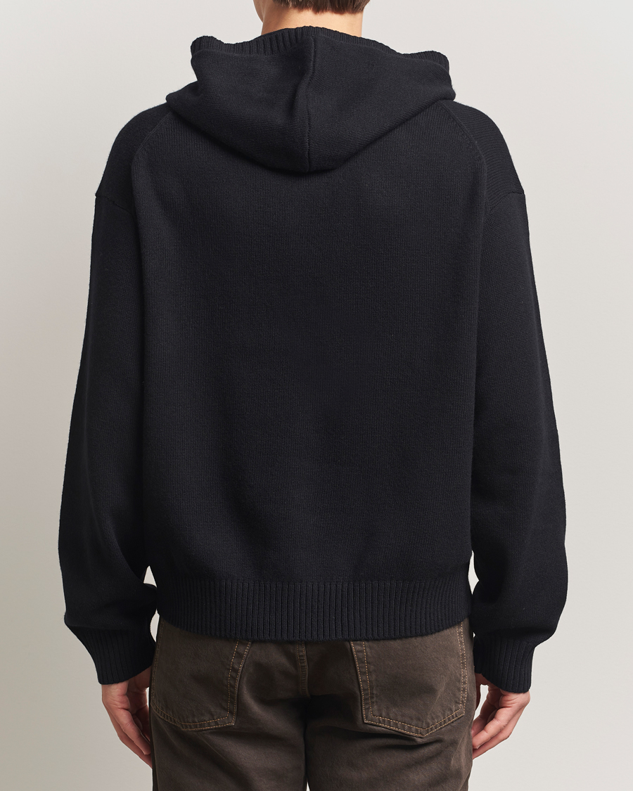 Herren | Pullover | J.Lindeberg | Edward Wool Knitted Hoodie Black