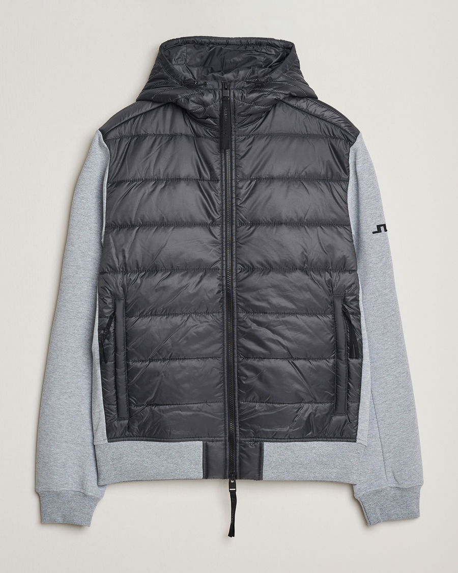 Herren | Jacken | J.Lindeberg | Seth Hybrid Hooded Full Zip Medium Grey Melange