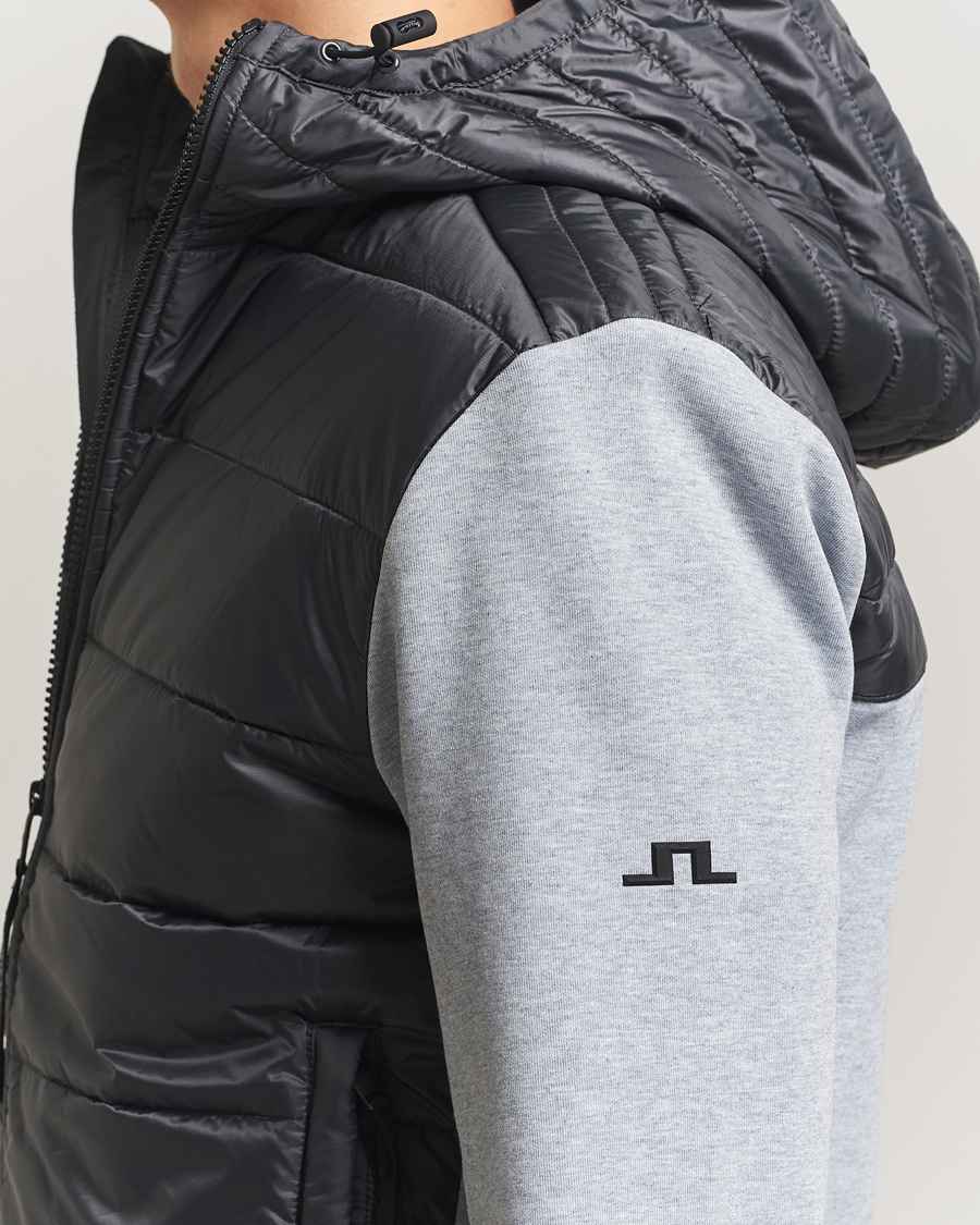 Herren | Jacken | J.Lindeberg | Seth Hybrid Hooded Full Zip Medium Grey Melange