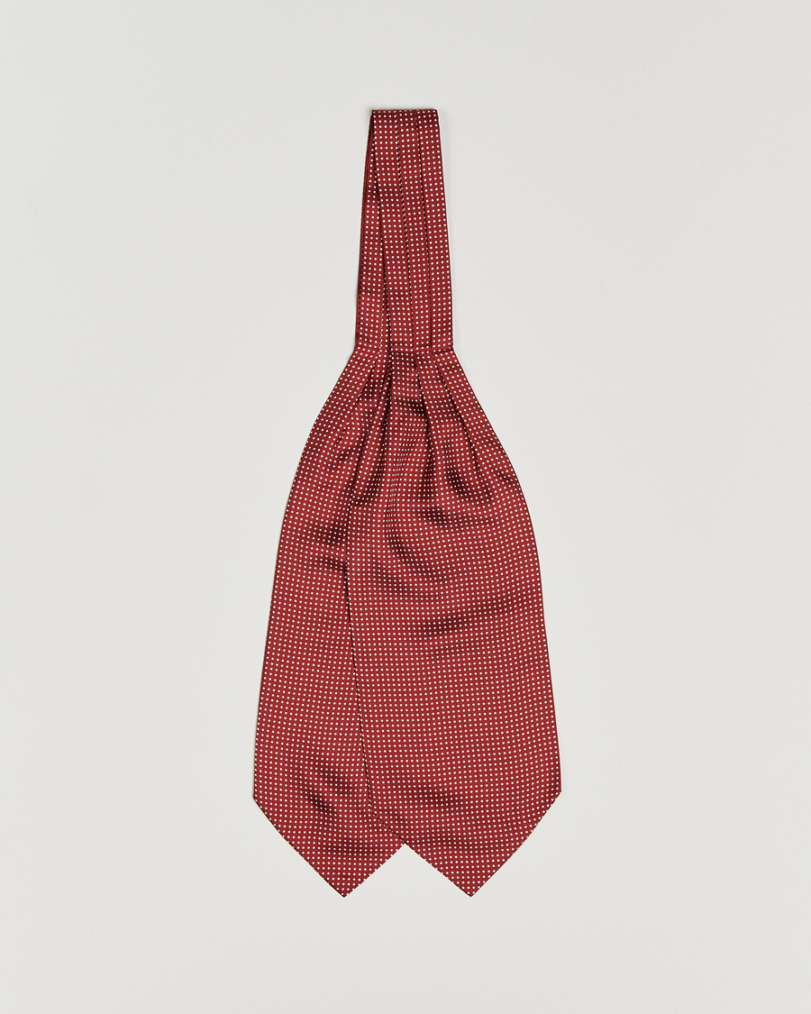 Herren | Tücher | Amanda Christensen | Silk Twill Micro Dot Ascot Wine Red