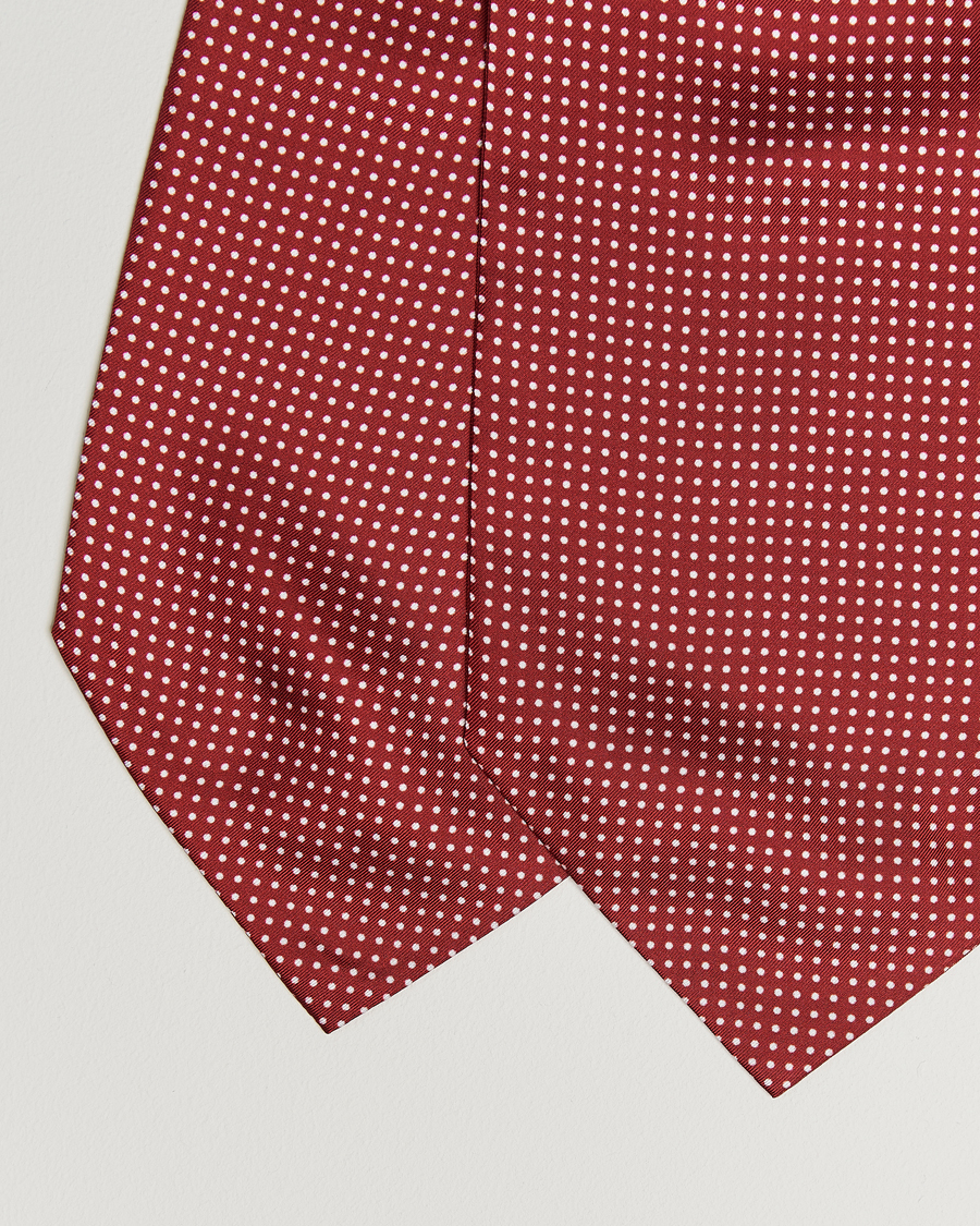 Herren | Tücher | Amanda Christensen | Silk Twill Micro Dot Ascot Wine Red