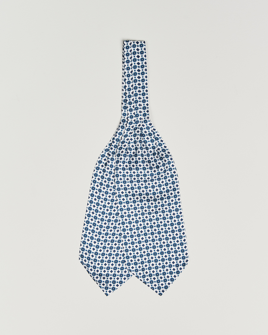 Herren | Amanda Christensen Silk Twill Medallion Ascot White | Amanda Christensen | Silk Twill Medallion Ascot White