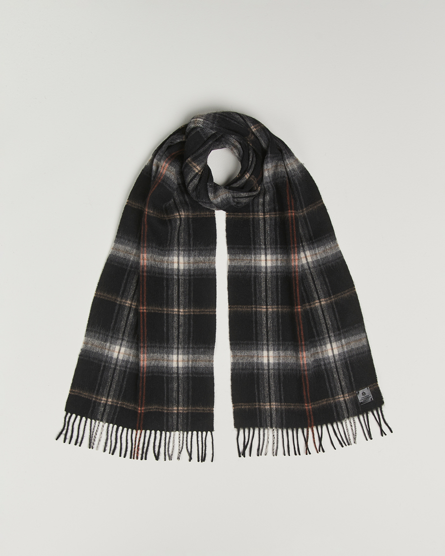 Herren | Amanda Christensen Wool Checked Scarf Black | Amanda Christensen | Wool Checked Scarf Black