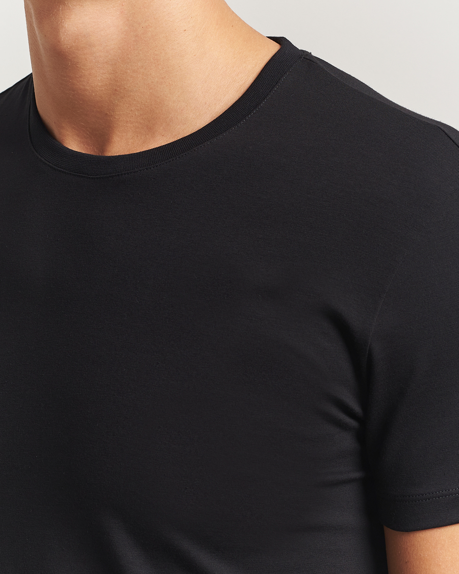 Herren | T-Shirts | Falke | 2-Pack Cotton Crew Neck T-Shirt Black