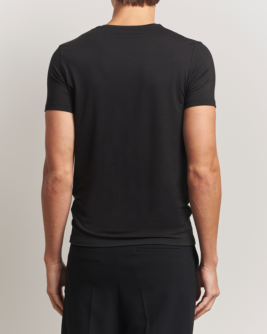 Herren | T-Shirts | Falke | Clima Wool Crew Neck T-Shirt Black