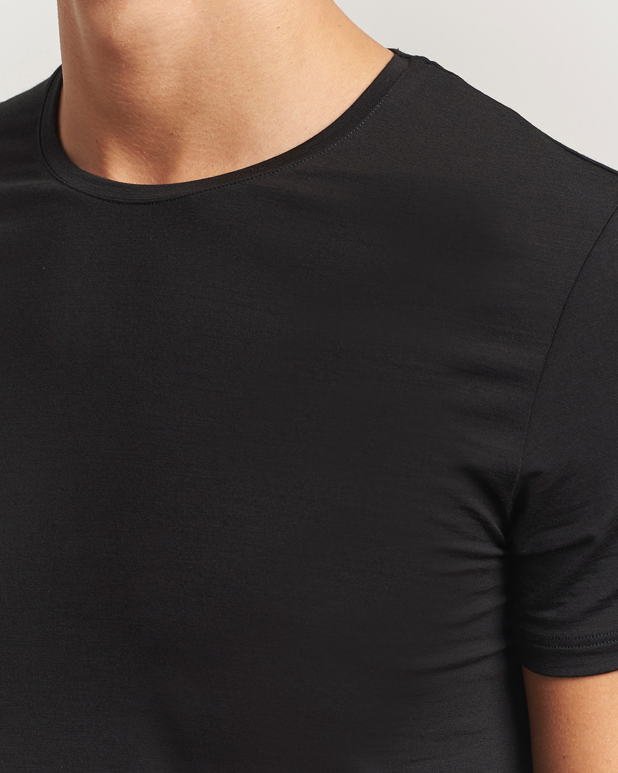 Herren | T-Shirts | Falke | Clima Wool Crew Neck T-Shirt Black