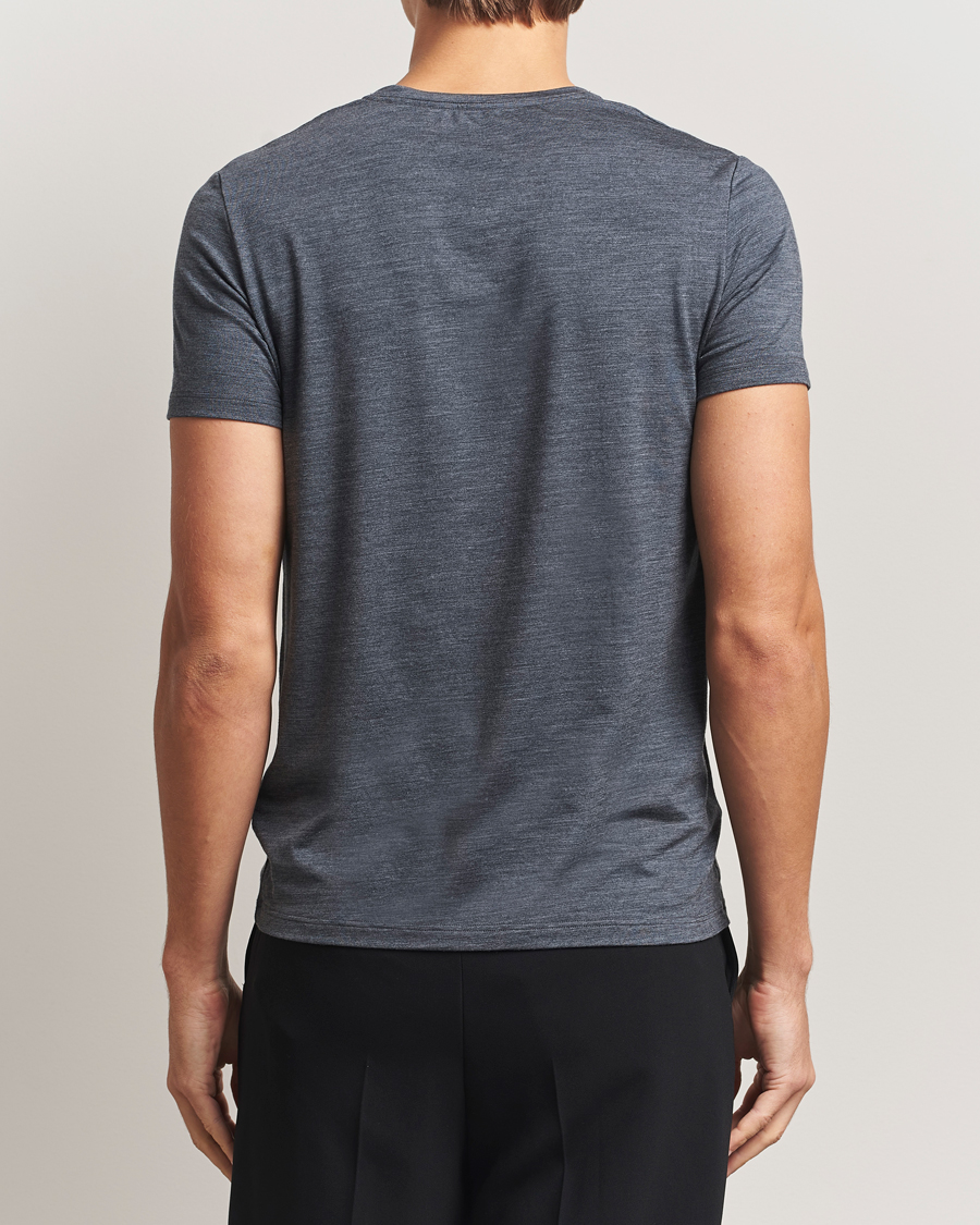 Herren | T-Shirts | Falke | Clima Wool Crew Neck T-Shirt Dark Grey Heather