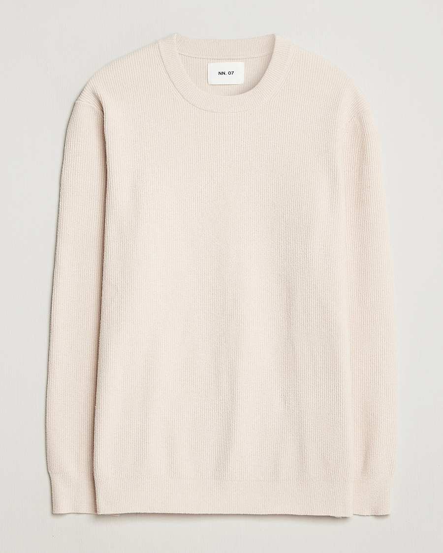 Herren |  | NN07 | Danny Rib Knitted Crew Neck Ivory