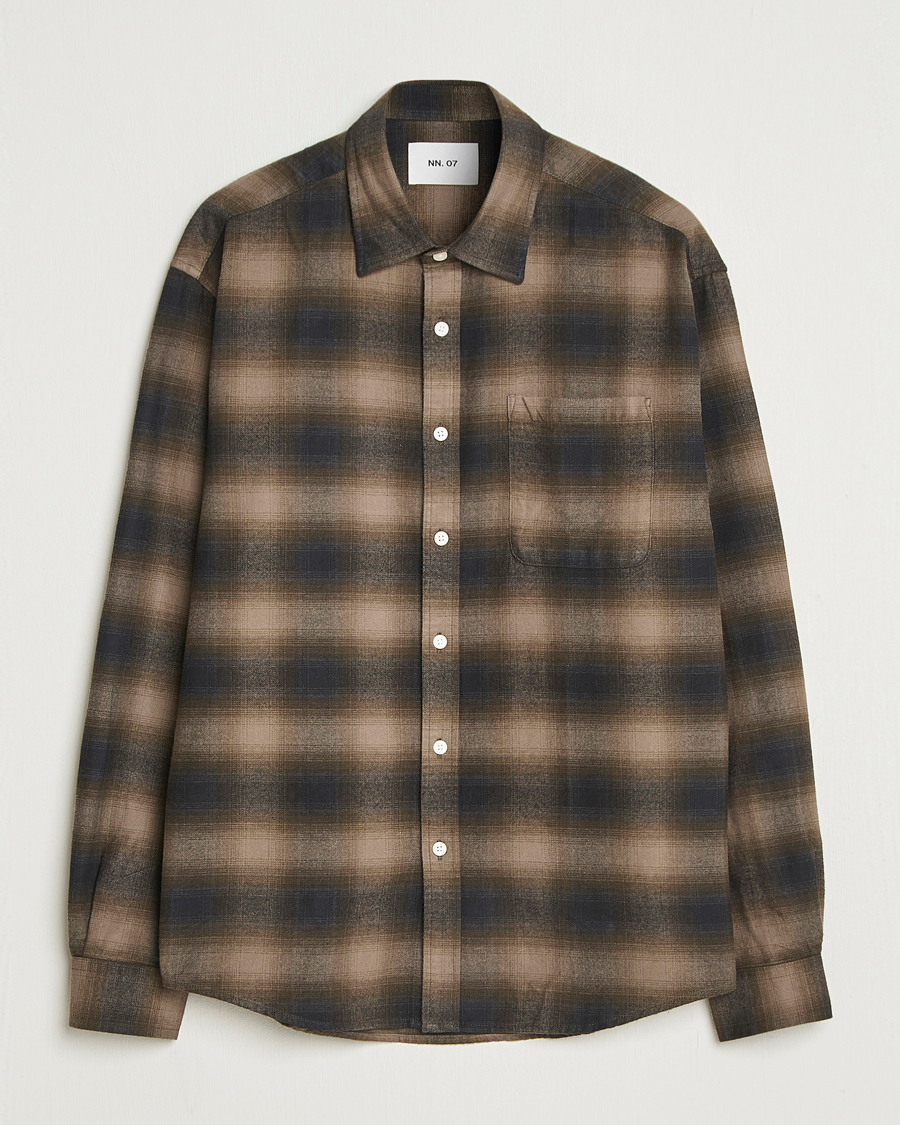 Herren | Hemden | NN07 | Deon Flannel Checked Shirt Black/Green