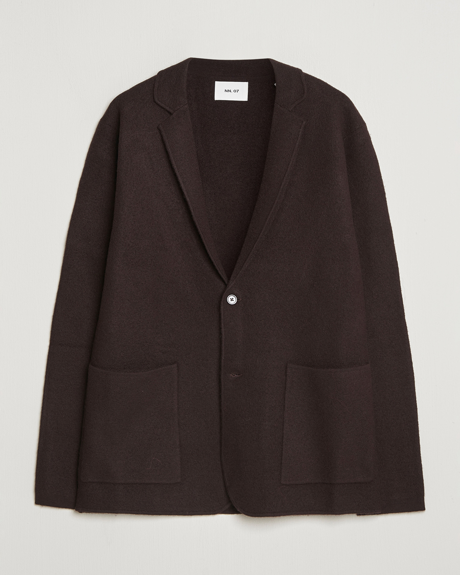 Herren | Sakkos | NN07 | Lucas Boiled Wool Blazer Dusky Port