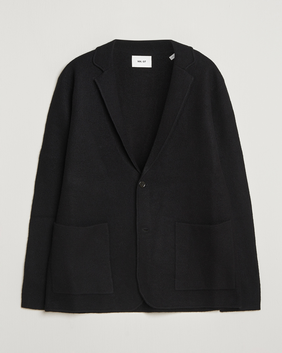Herren | Sakkos | NN07 | Lucas Boiled Wool Blazer Black