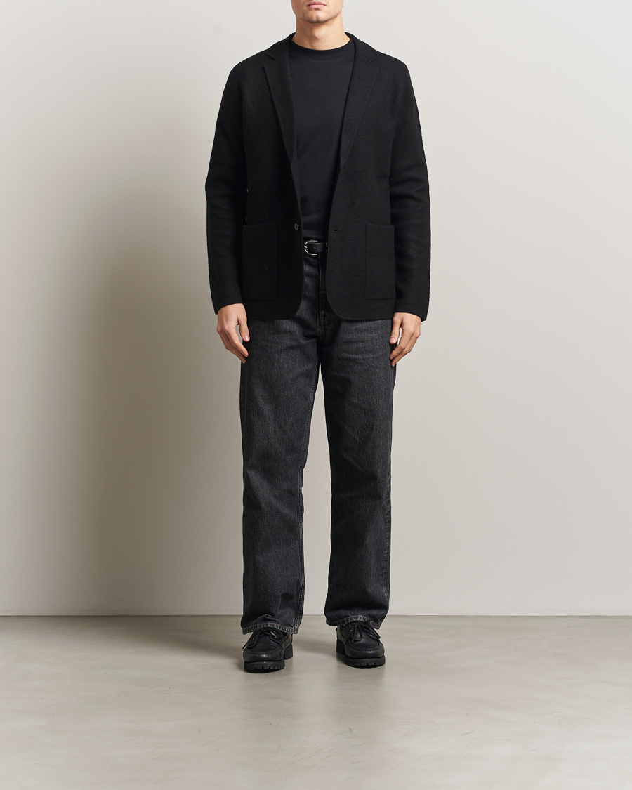 Herren | Sakkos | NN07 | Lucas Boiled Wool Blazer Black