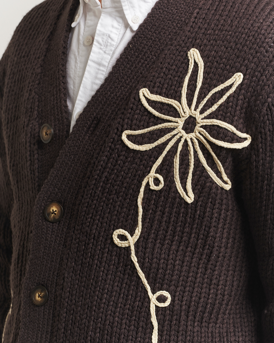 Herren | Pullover | NN07 | Mika Knitted Flower Cardigan Dusky Port