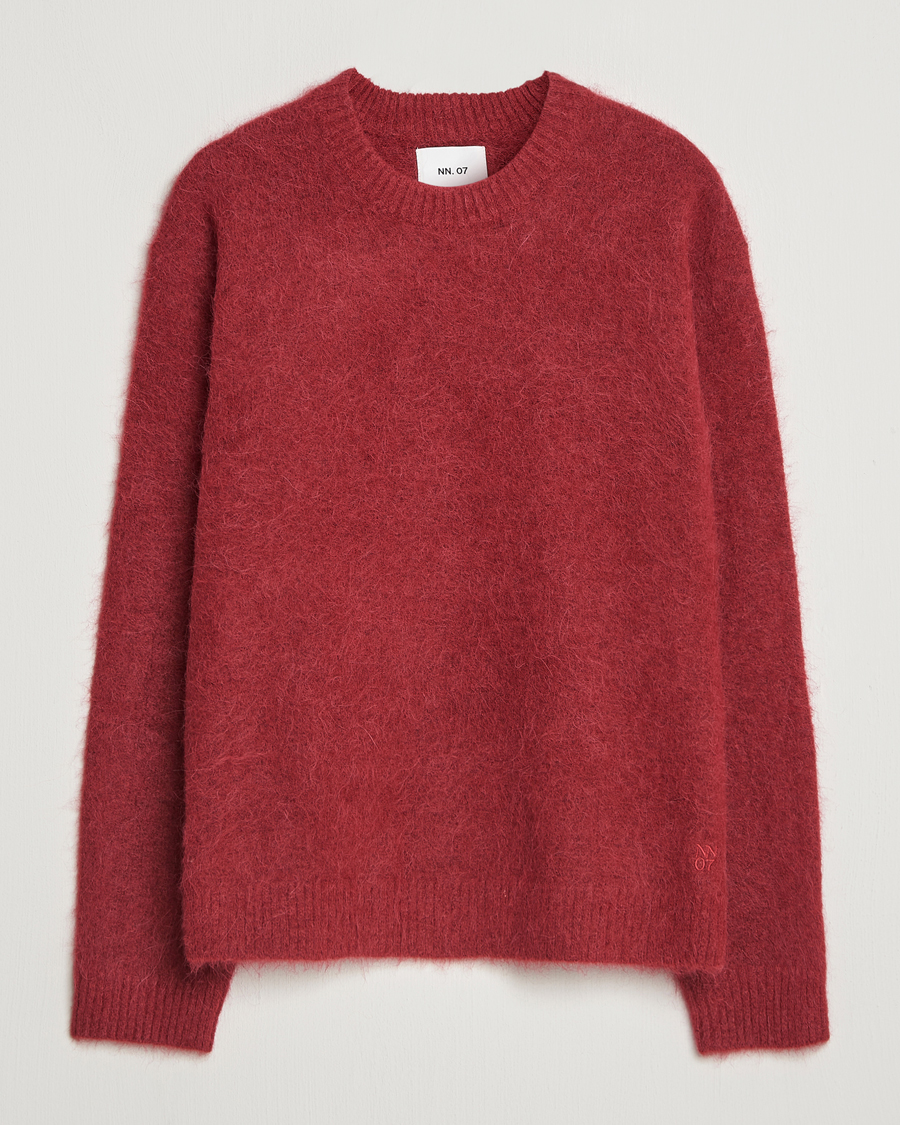 Herren |  | NN07 | Russell Alpaca Knitted Crew Neck Cranberry