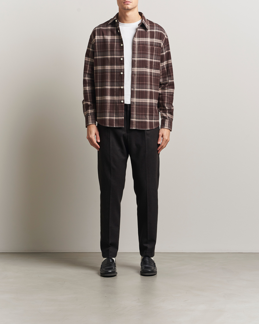 Herren | Hemden | NN07 | Deon Flannel Checked Shirt Dusky Port