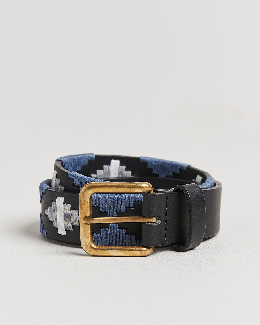 Herren | Pampeano Sierra Hand Stitched Classic Leather Belt 3,5cm Black | Pampeano | Sierra Hand Stitched Classic Leather Belt 3,5cm Black