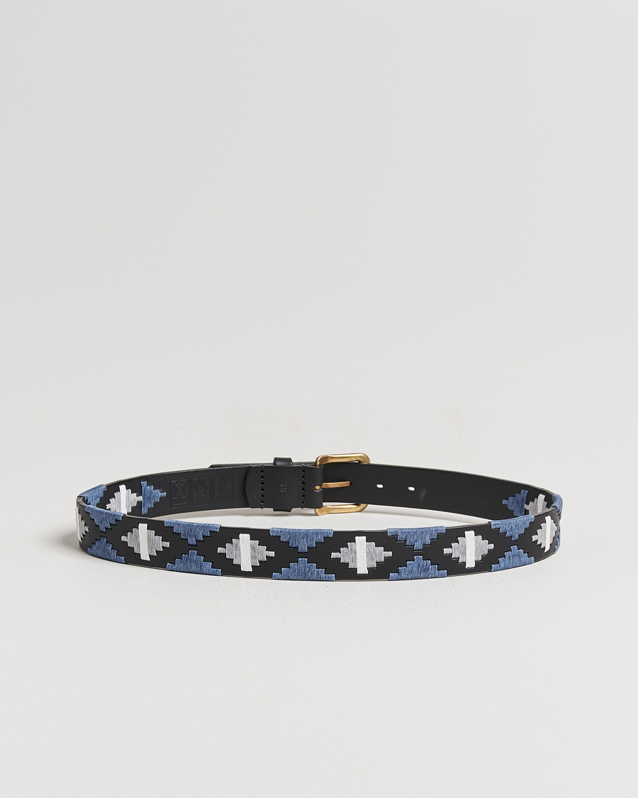 Herren | Pampeano Sierra Hand Stitched Classic Leather Belt 3,5cm Black | Pampeano | Sierra Hand Stitched Classic Leather Belt 3,5cm Black