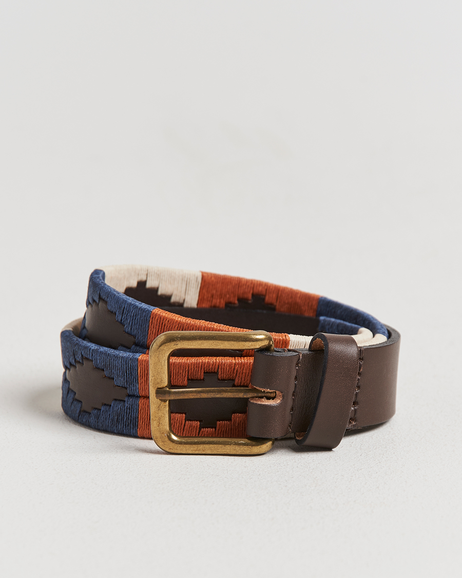 Herren | Gürtel | Pampeano | Aurora Hand Stitched Classic Leather Belt 3,5cm Orange