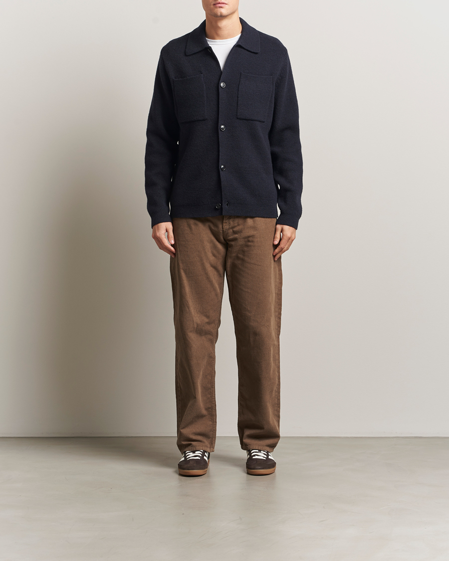 Herren | Hemden | LES DEUX | Fisher Milano Wool Knit Overshirt Navy