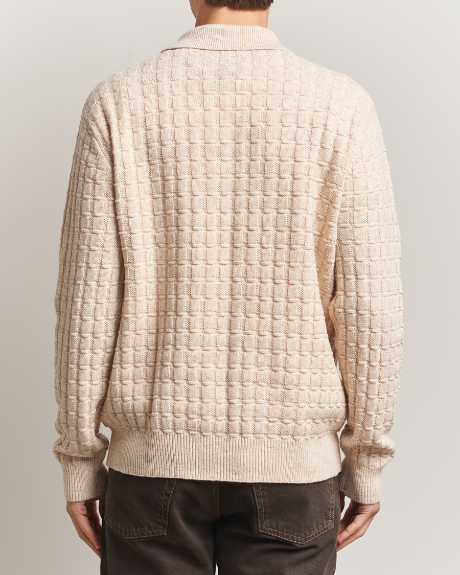 Herren | Pullover | LES DEUX | Gustav Structured Polo Knit Light Sand Melange
