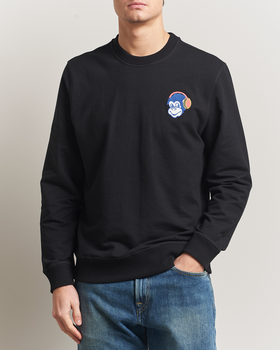 Herren | Pullover | PS Paul Smith | Monkey Headphone Printed Sweatshirt Black
