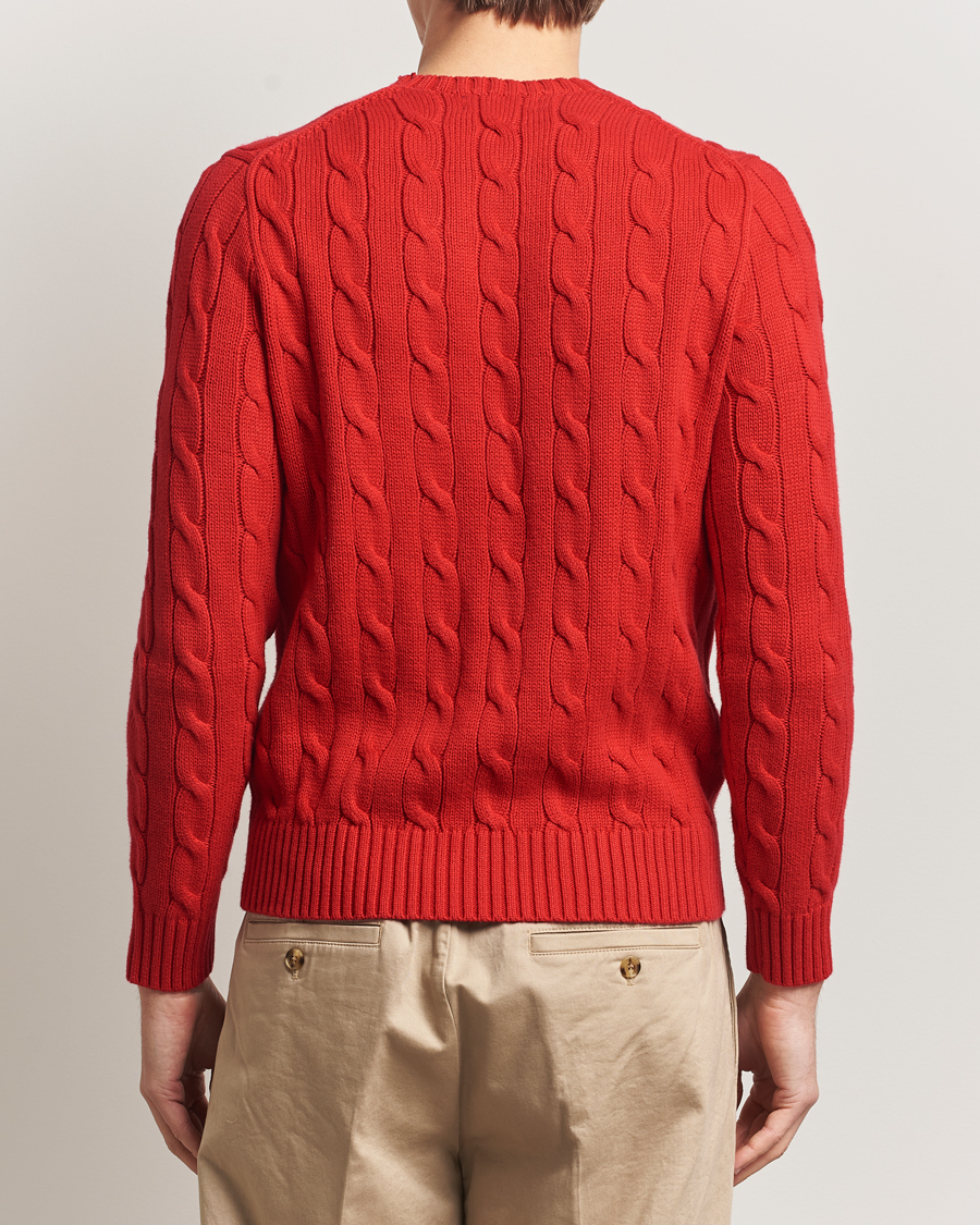 Herren | Pullover | Polo Ralph Lauren | Cotton Cable Flag Sweater RL 2000 Red