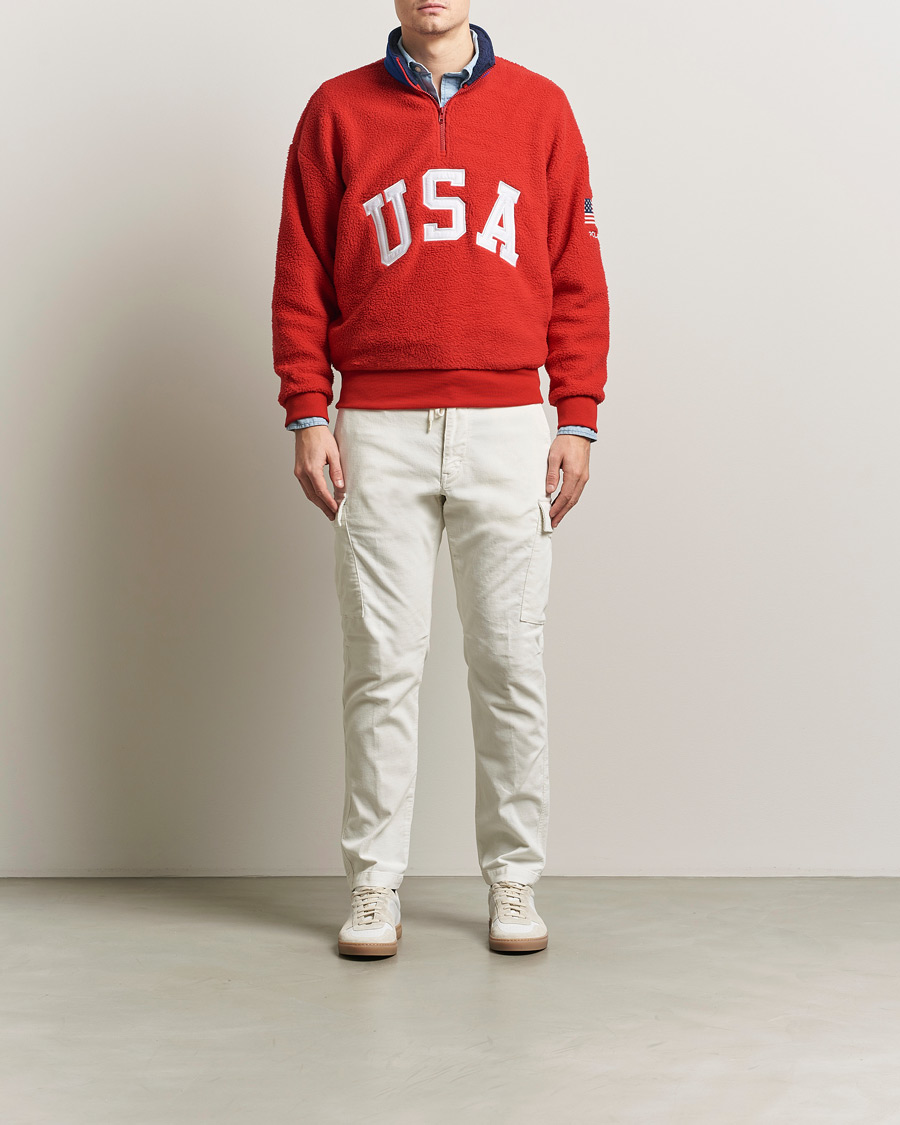 Herren | Pullover | Polo Ralph Lauren | Polar Half Zip USA Fleece RL 2000 Red