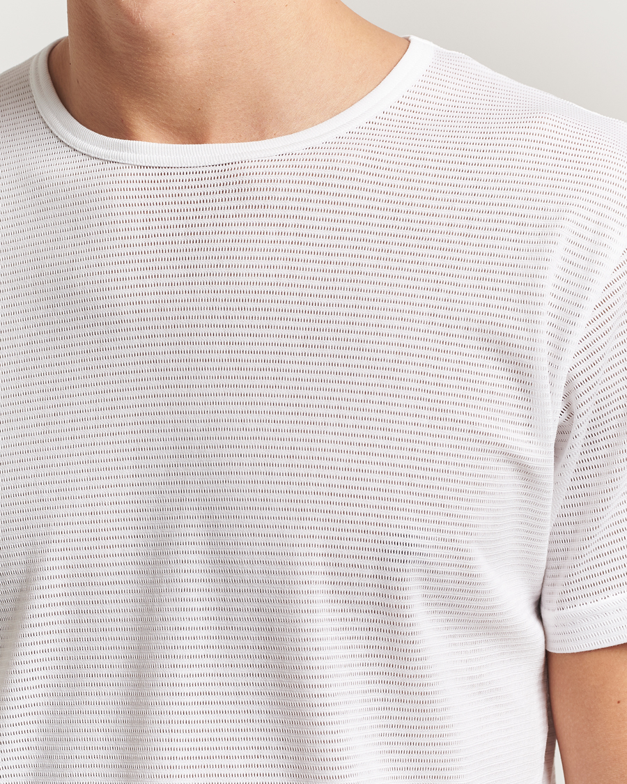 Herren | T-Shirts | Sunspel | Cellular Underwear T-Shirt White