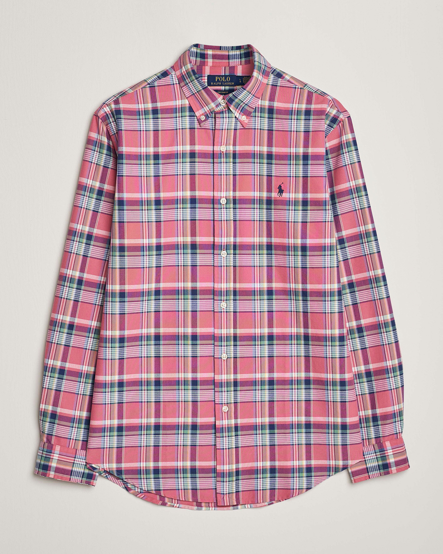 Herren | Hemden | Polo Ralph Lauren | Custom Fit Oxford Checked Shirt Pink/Blue