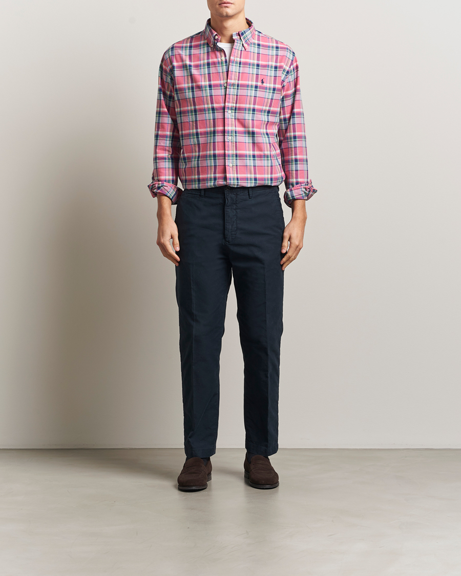 Herren | Hemden | Polo Ralph Lauren | Custom Fit Oxford Checked Shirt Pink/Blue