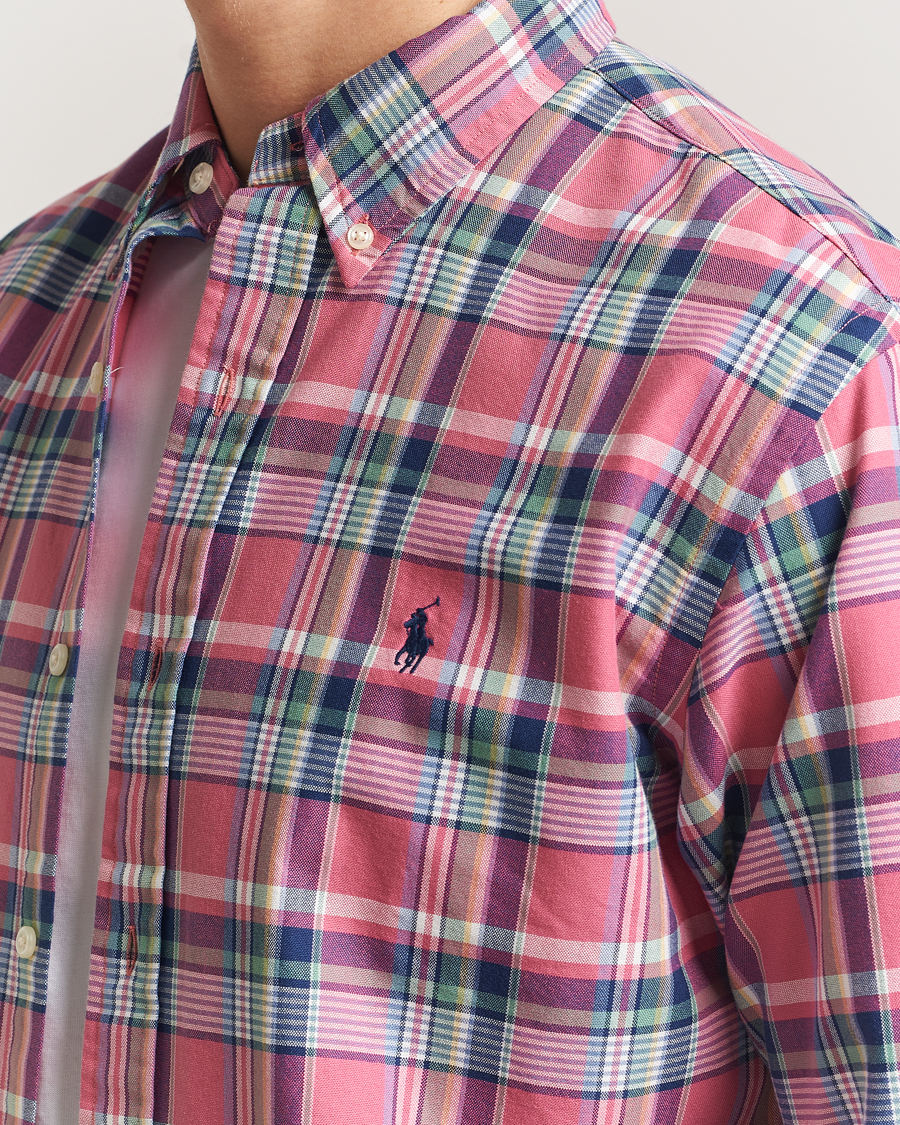 Herren | Hemden | Polo Ralph Lauren | Custom Fit Oxford Checked Shirt Pink/Blue