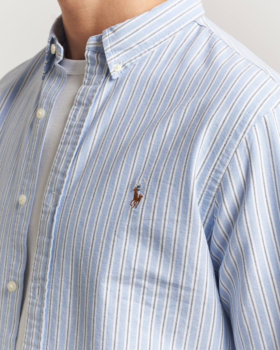 Herren | Hemden | Polo Ralph Lauren | Slim Fit Oxford Striped Shirt Light Blue/White