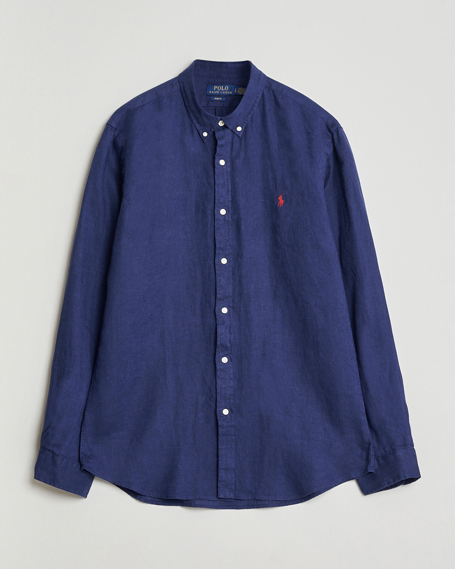 Herren | Hemden | Polo Ralph Lauren | Slim Fit Linen Shirt Navy