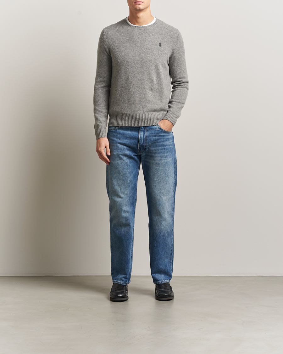 Herren | Pullover | Polo Ralph Lauren | Wool/Cashmere Crew Neck Fawn Grey Heather
