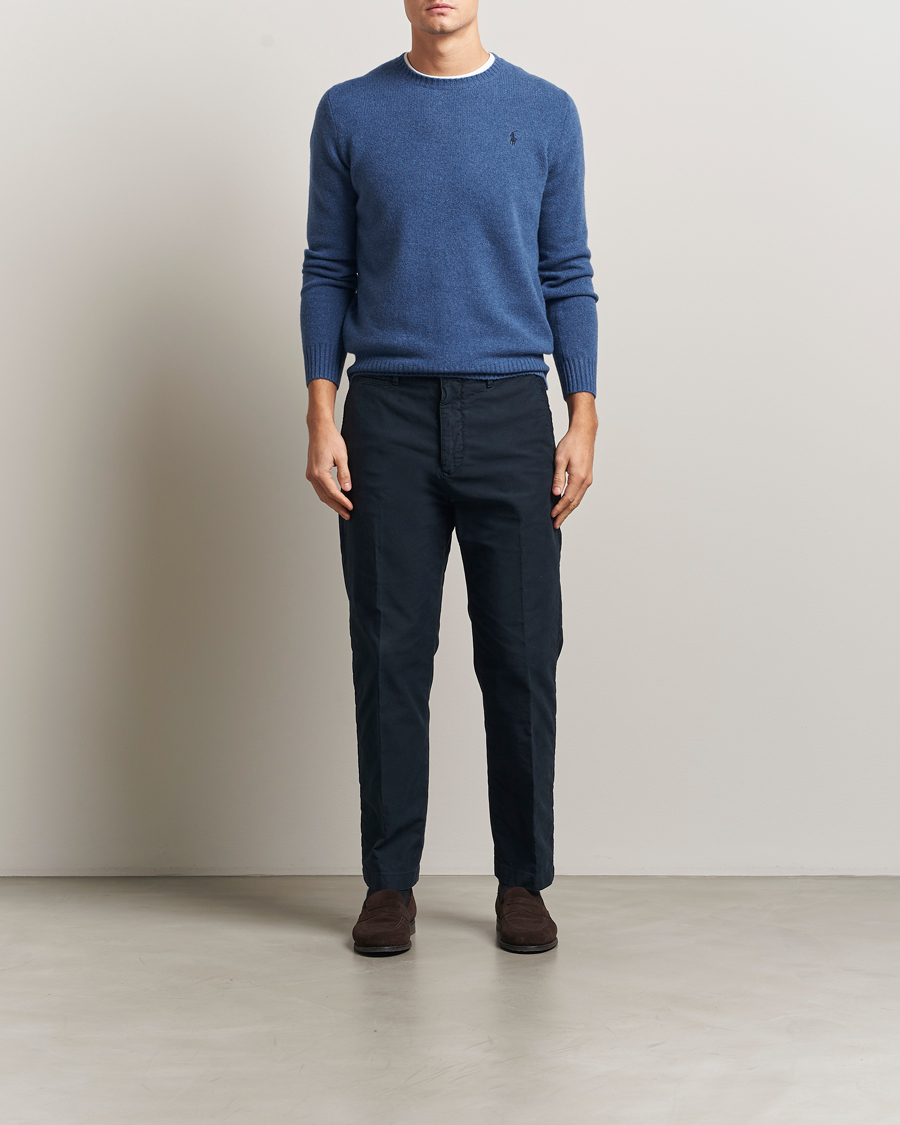 Herren | Pullover | Polo Ralph Lauren | Wool/Cashmere Crew Neck Seasalt Blue Heather
